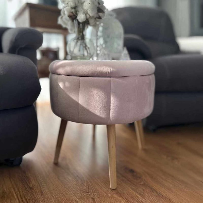 Säilytysrahi Atelier Del Sofa Berlin Babyface (Ø45 x K44 cm) Vaaleanpunainen - Huonekalut - Tuoli & nojatuoli - Jakkara & jalkarahi - Säkkirahi