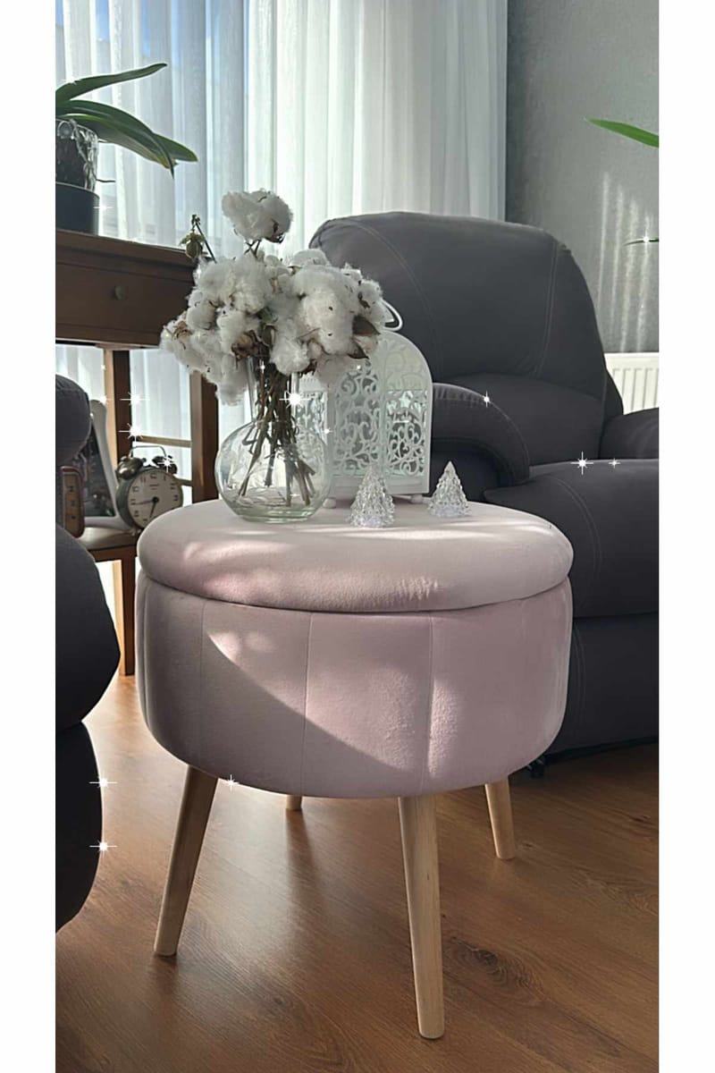 Säilytysrahi Atelier Del Sofa Berlin Babyface (Ø45 x K44 cm) Vaaleanpunainen - Huonekalut - Tuoli & nojatuoli - Jakkara & jalkarahi - Säkkirahi