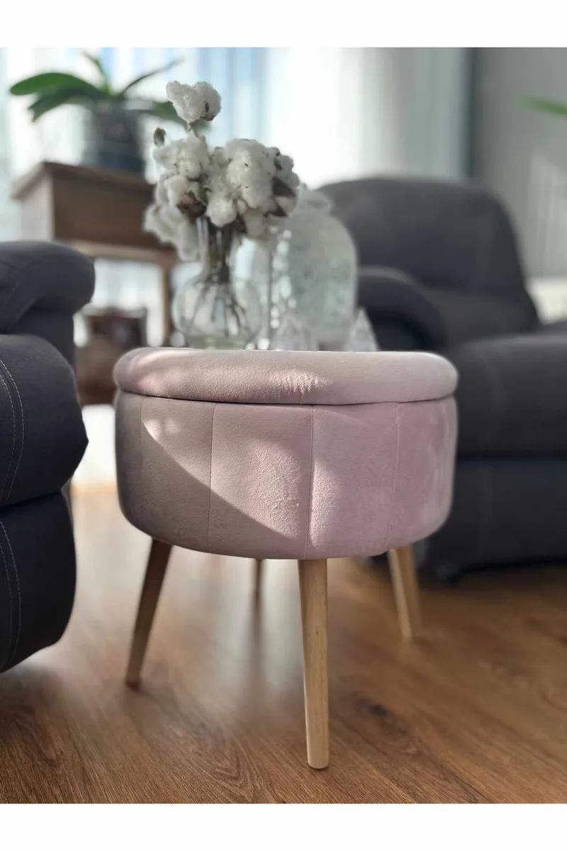 Säilytysrahi Atelier Del Sofa Berlin Babyface (Ø45 x K44 cm) Vaaleanpunainen - Huonekalut - Tuoli & nojatuoli - Jakkara & jalkarahi - Säkkirahi