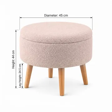 Säilytysrahi Atelier Del Sofa Berlin Wellsoft (Ø45 x K44 cm) Beige - Huonekalut - Tuoli & nojatuoli - Jakkara & jalkarahi - Säkkirahi