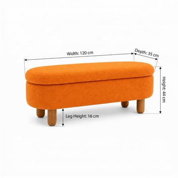 Säilytysrahi Atelier Del Sofa Bohem (120 x 44 x 35 cm) Oranssi - Huonekalut - Tuoli & nojatuoli - Jakkara & jalkarahi - Säkkirahi