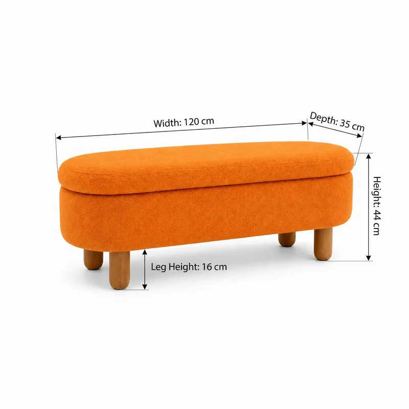 Säilytysrahi Atelier Del Sofa Bohem (120 x 44 x 35 cm) Oranssi - Huonekalut - Tuoli & nojatuoli - Jakkara & jalkarahi - Säkkirahi