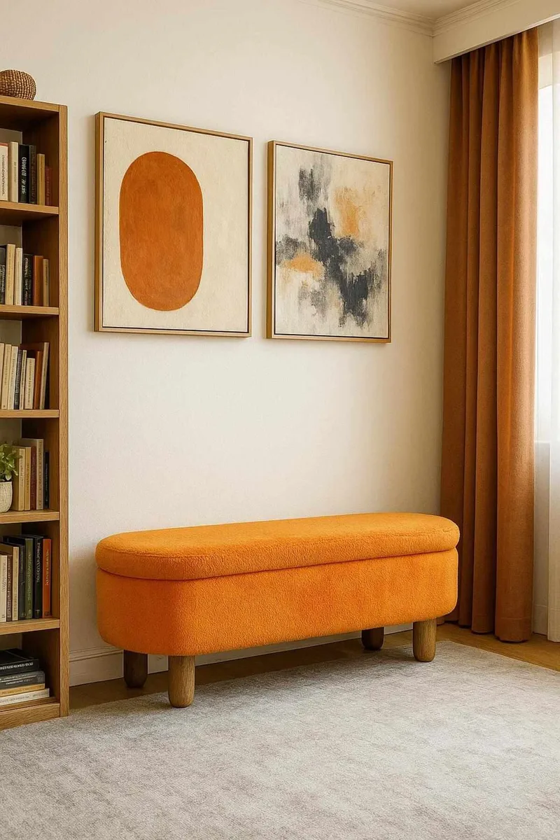 Säilytysrahi Atelier Del Sofa Bohem (120 x 44 x 35 cm) Oranssi - Huonekalut - Tuoli & nojatuoli - Jakkara & jalkarahi - Säkkirahi