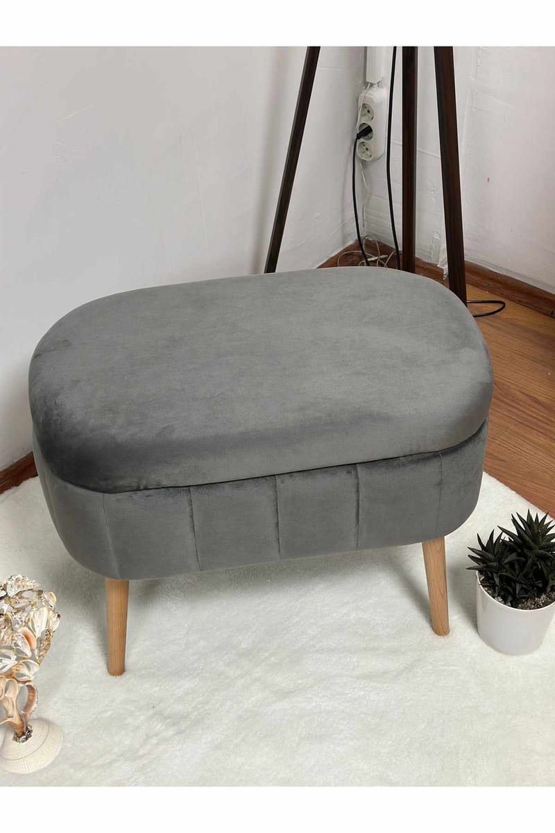 Säilytysrahi Atelier Del Sofa Mini Oslo (60 x 46 x 35 cm) Antrasiitti - Huonekalut - Tuoli & nojatuoli - Jakkara & jalkarahi - Säkkirahi