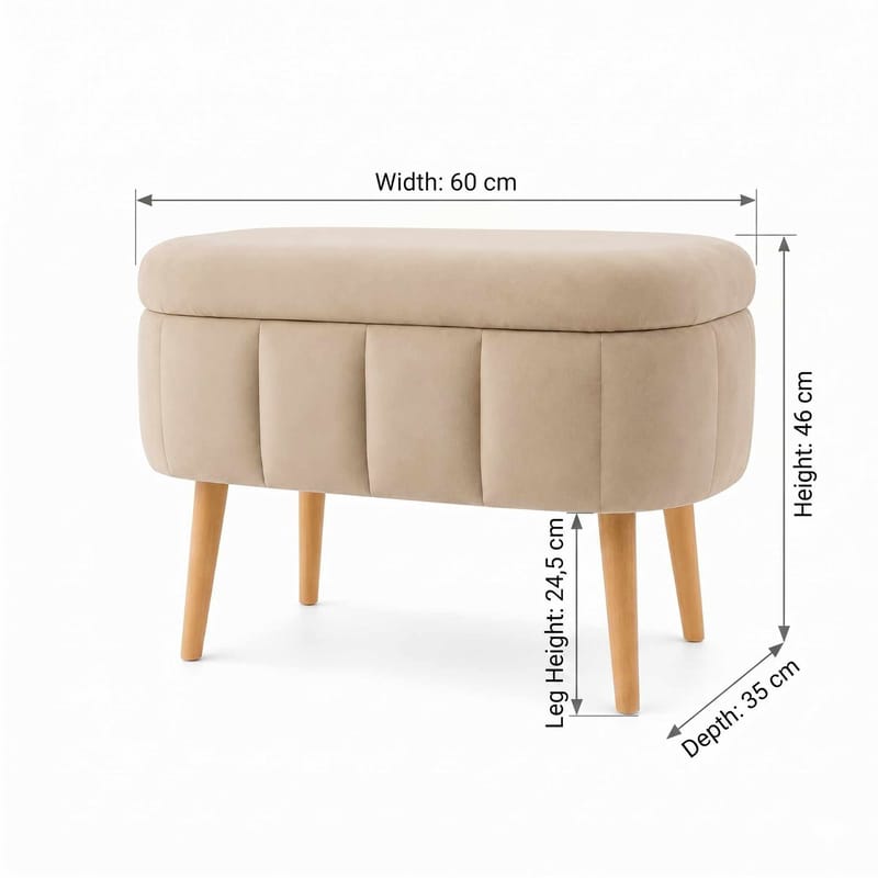 Säilytysrahi Atelier Del Sofa Mini Oslo (60 x 46 x 35 cm) Beige - Huonekalut - Tuoli & nojatuoli - Jakkara & jalkarahi - Säkkirahi