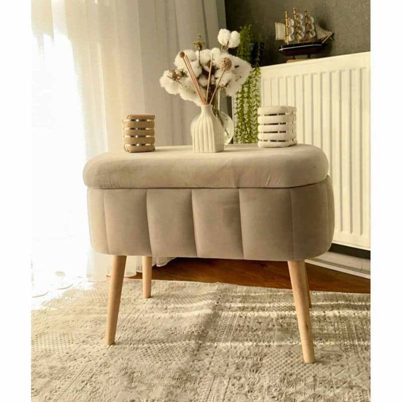 Säilytysrahi Atelier Del Sofa Mini Oslo (60 x 46 x 35 cm) Beige - Huonekalut - Tuoli & nojatuoli - Jakkara & jalkarahi - Säkkirahi