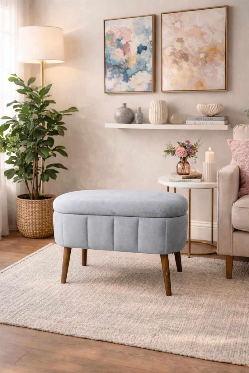 Säilytysrahi Atelier Del Sofa Mini Oslo (60 x 46 x 35 cm) Harmaa - Huonekalut - Tuoli & nojatuoli - Jakkara & jalkarahi - Säkkirahi