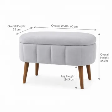 Säilytysrahi Atelier Del Sofa Mini Oslo (60 x 46 x 35 cm) Harmaa - Huonekalut - Tuoli & nojatuoli - Jakkara & jalkarahi - Säkkirahi