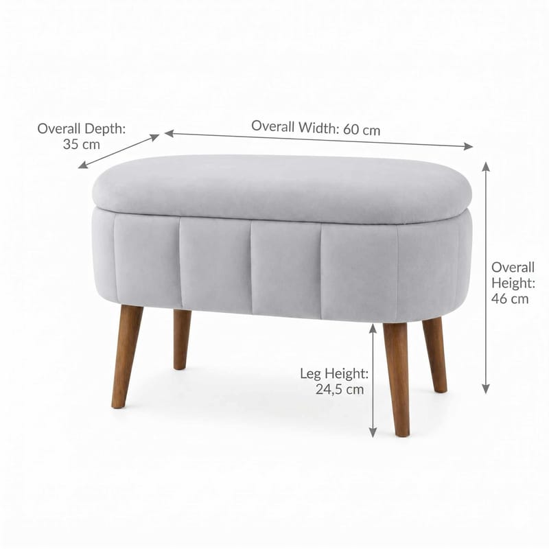 Säilytysrahi Atelier Del Sofa Mini Oslo (60 x 46 x 35 cm) Harmaa - Huonekalut - Tuoli & nojatuoli - Jakkara & jalkarahi - Säkkirahi