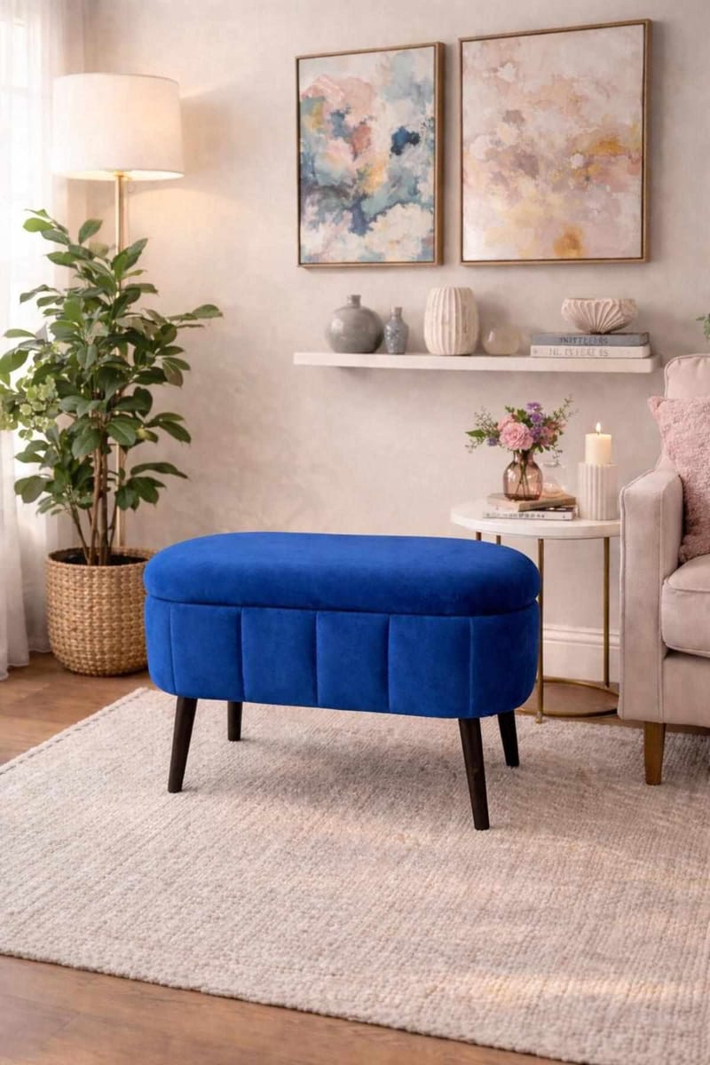 Säilytysrahi Atelier Del Sofa Mini Oslo (60 x 46 x 35 cm) Sax Blue - Huonekalut - Tuoli & nojatuoli - Jakkara & jalkarahi - Säkkirahi