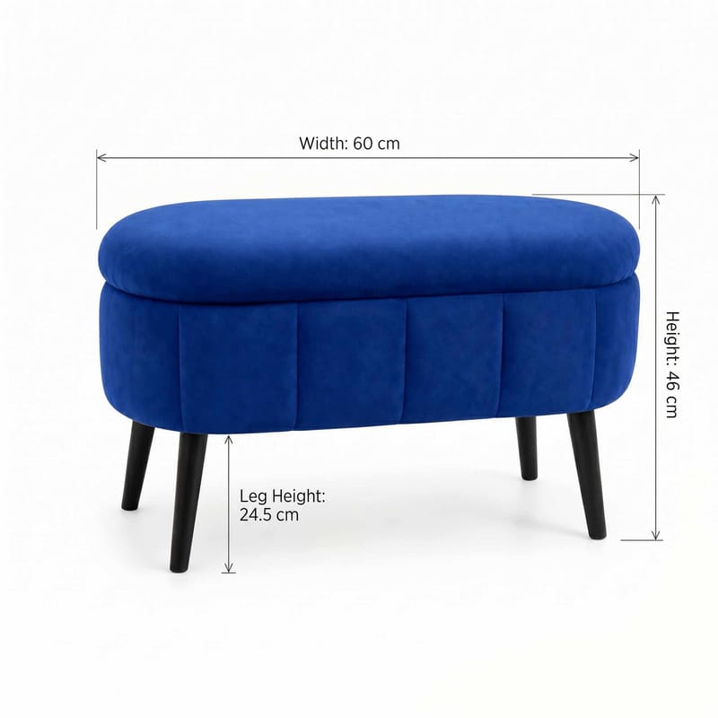 Säilytysrahi Atelier Del Sofa Mini Oslo (60 x 46 x 35 cm) Sax Blue - Huonekalut - Tuoli & nojatuoli - Jakkara & jalkarahi - Säkkirahi