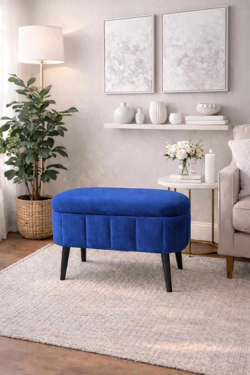 Säilytysrahi Atelier Del Sofa Mini Oslo (60 x 46 x 35 cm) Sax Blue - Huonekalut - Tuoli & nojatuoli - Jakkara & jalkarahi - Säkkirahi