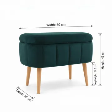 Säilytysrahi Atelier Del Sofa Mini Oslo (60 x 46 x 35 cm) Smaragdi - Huonekalut - Tuoli & nojatuoli - Jakkara & jalkarahi - Säkkirahi