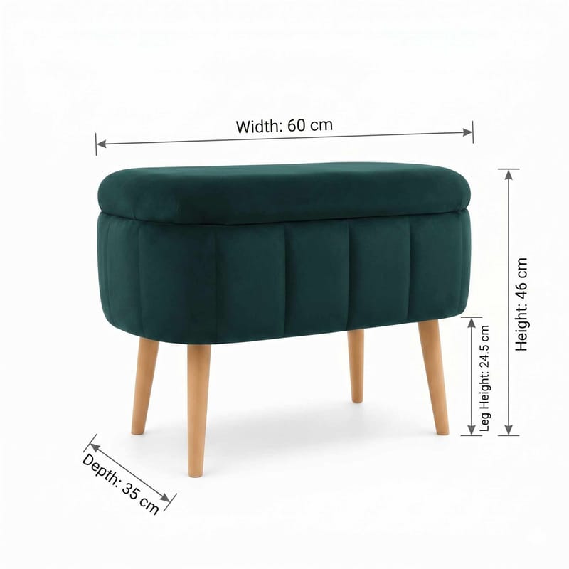 Säilytysrahi Atelier Del Sofa Mini Oslo (60 x 46 x 35 cm) Smaragdi - Huonekalut - Tuoli & nojatuoli - Jakkara & jalkarahi - Säkkirahi