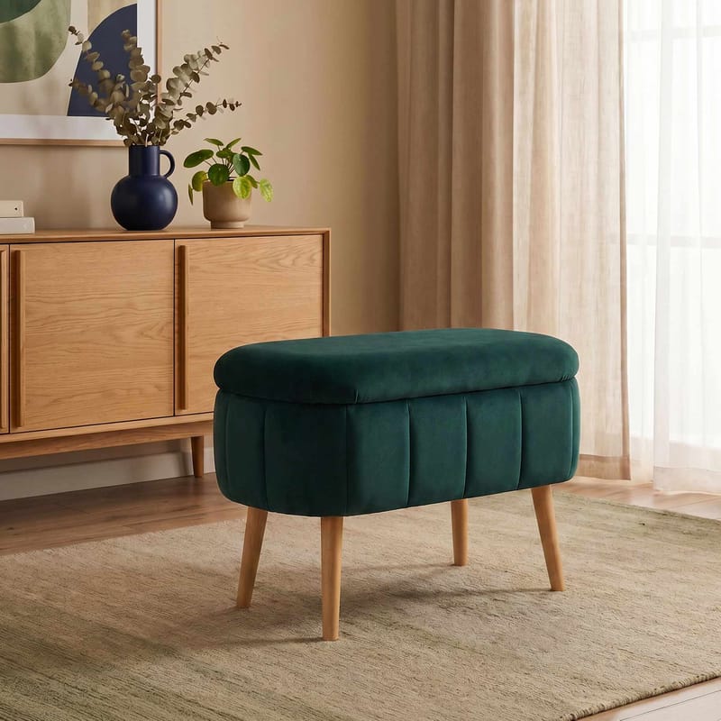Säilytysrahi Atelier Del Sofa Mini Oslo (60 x 46 x 35 cm) Smaragdi - Huonekalut - Tuoli & nojatuoli - Jakkara & jalkarahi - Säkkirahi
