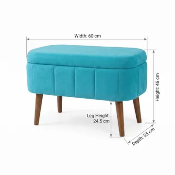 Säilytysrahi Atelier Del Sofa Mini Oslo (60 x 46 x 35 cm) Turkoosi - Huonekalut - Tuoli & nojatuoli - Jakkara & jalkarahi - Säkkirahi