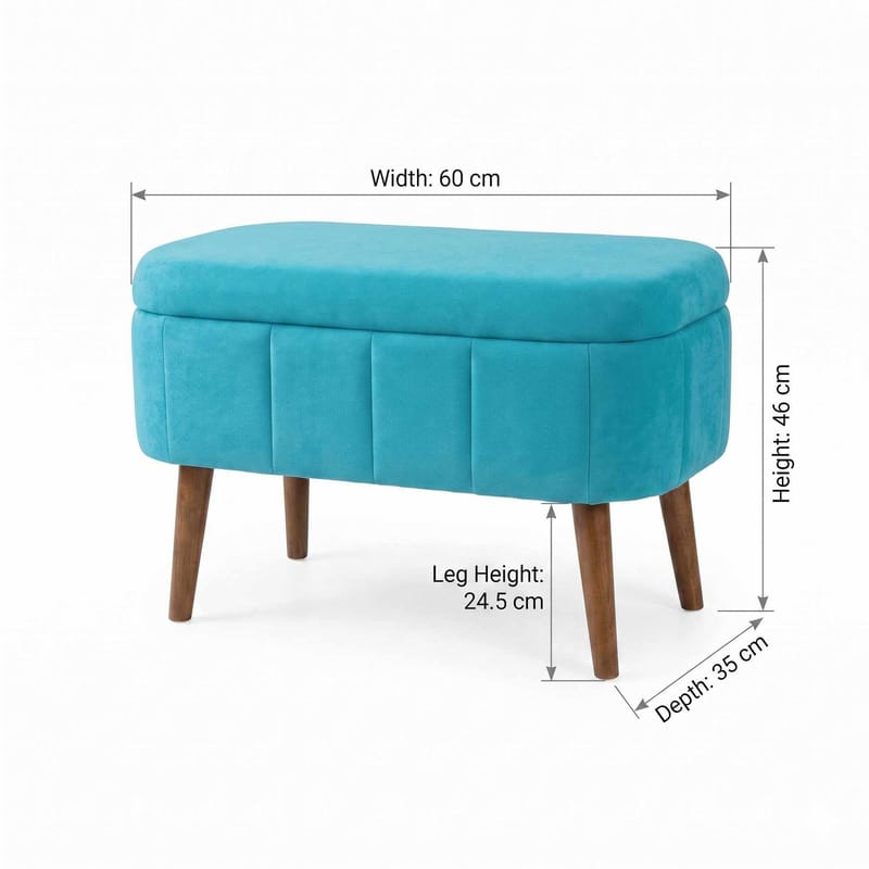 Säilytysrahi Atelier Del Sofa Mini Oslo (60 x 46 x 35 cm) Turkoosi - Huonekalut - Tuoli & nojatuoli - Jakkara & jalkarahi - Säkkirahi