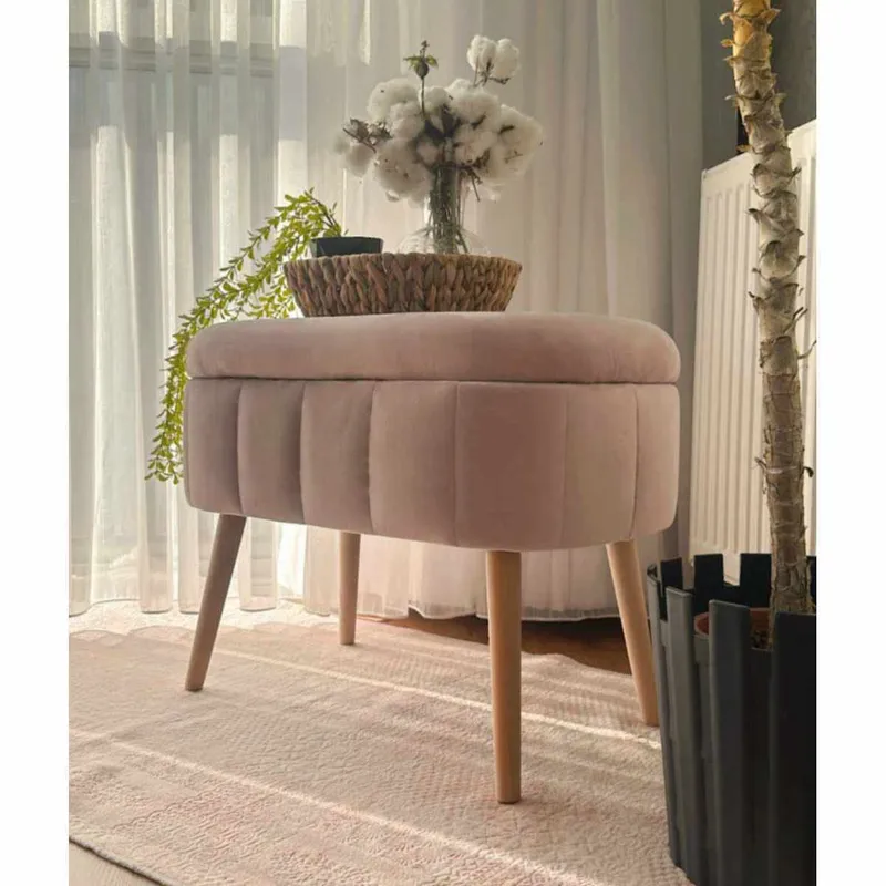 Säilytysrahi Atelier Del Sofa Mini Oslo (60 x 46 x 35 cm) Vaaleanpunainen - Huonekalut - Tuoli & nojatuoli - Jakkara & jalkarahi - Säkkirahi
