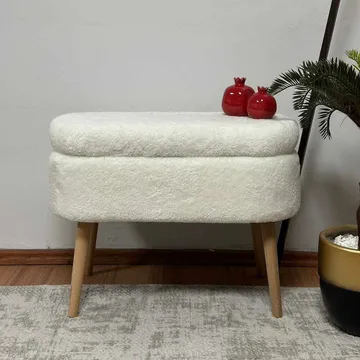 Säilytysrahi Atelier Del Sofa Mini Oslo (60 x 46 x 35 cm) Valkoinen - Huonekalut - Tuoli & nojatuoli - Jakkara & jalkarahi - Säkkirahi