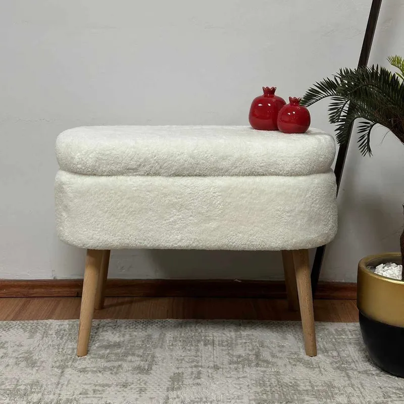 Säilytysrahi Atelier Del Sofa Mini Oslo (60 x 46 x 35 cm) Valkoinen - Huonekalut - Tuoli & nojatuoli - Jakkara & jalkarahi - Säkkirahi