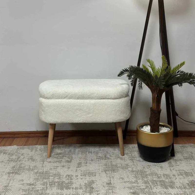 Säilytysrahi Atelier Del Sofa Mini Oslo (60 x 46 x 35 cm) Valkoinen - Huonekalut - Tuoli & nojatuoli - Jakkara & jalkarahi - Säkkirahi