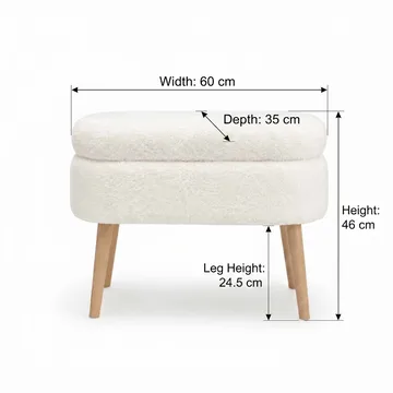 Säilytysrahi Atelier Del Sofa Mini Oslo (60 x 46 x 35 cm) Valkoinen - Huonekalut - Tuoli & nojatuoli - Jakkara & jalkarahi - Säkkirahi