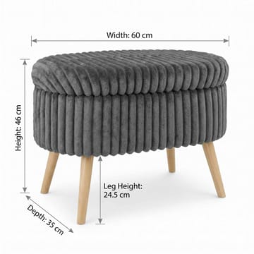 Säilytysrahi Atelier Del Sofa Mini Oslo Linen (60 x 46 x 35 cm) Antrasiitti - Antrasiitti - Huonekalut - Tuoli & nojatuoli - Jakkara & jalkarahi - Säkkirahi