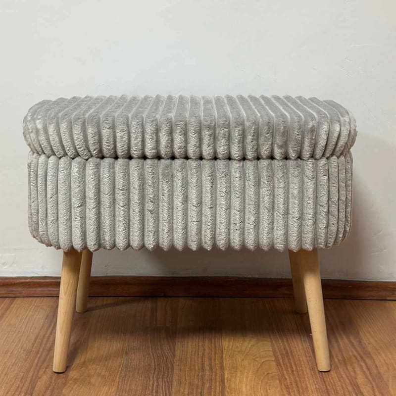 Säilytysrahi Atelier Del Sofa Mini Oslo Linen (60 x 46 x 35 cm) Harmaa - Huonekalut - Tuoli & nojatuoli - Jakkara & jalkarahi - Säkkirahi