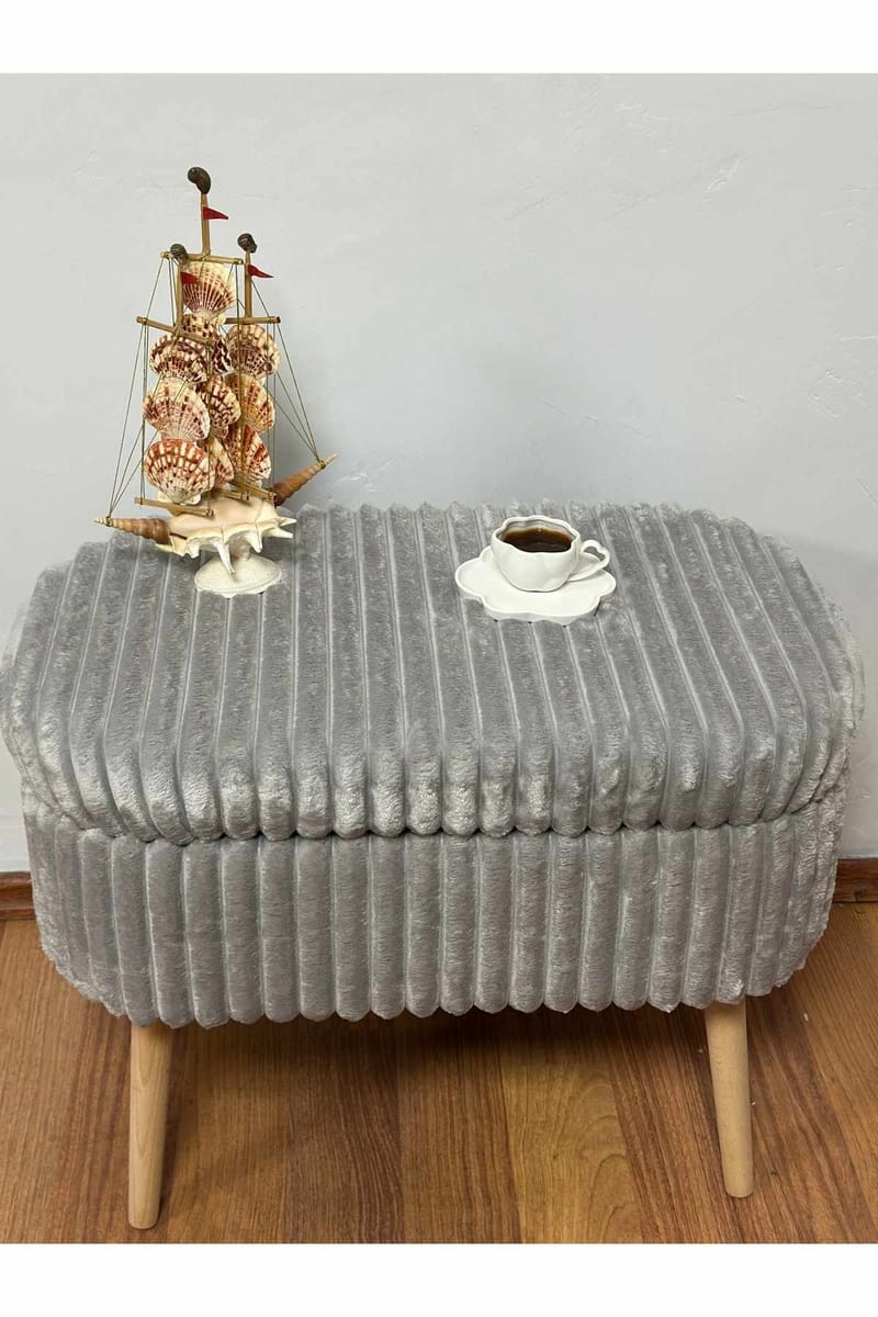 Säilytysrahi Atelier Del Sofa Mini Oslo Linen (60 x 46 x 35 cm) Harmaa - Huonekalut - Tuoli & nojatuoli - Jakkara & jalkarahi - Säkkirahi
