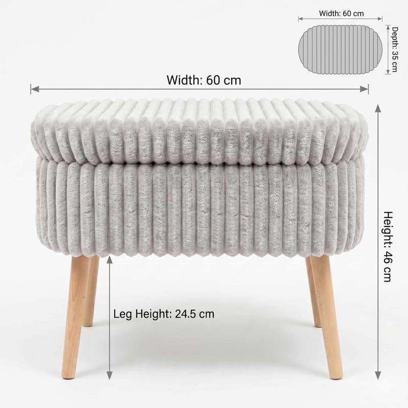 Säilytysrahi Atelier Del Sofa Mini Oslo Linen (60 x 46 x 35 cm) Harmaa - Huonekalut - Tuoli & nojatuoli - Jakkara & jalkarahi - Säkkirahi