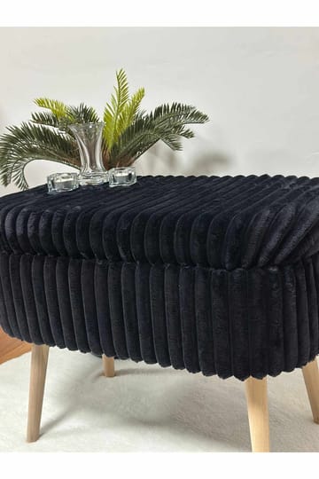 Säilytysrahi Atelier Del Sofa Mini Oslo Linen (60 x 46 x 35 cm) Toscano Black - Huonekalut - Tuoli & nojatuoli - Jakkara & jalkarahi - Säkkirahi