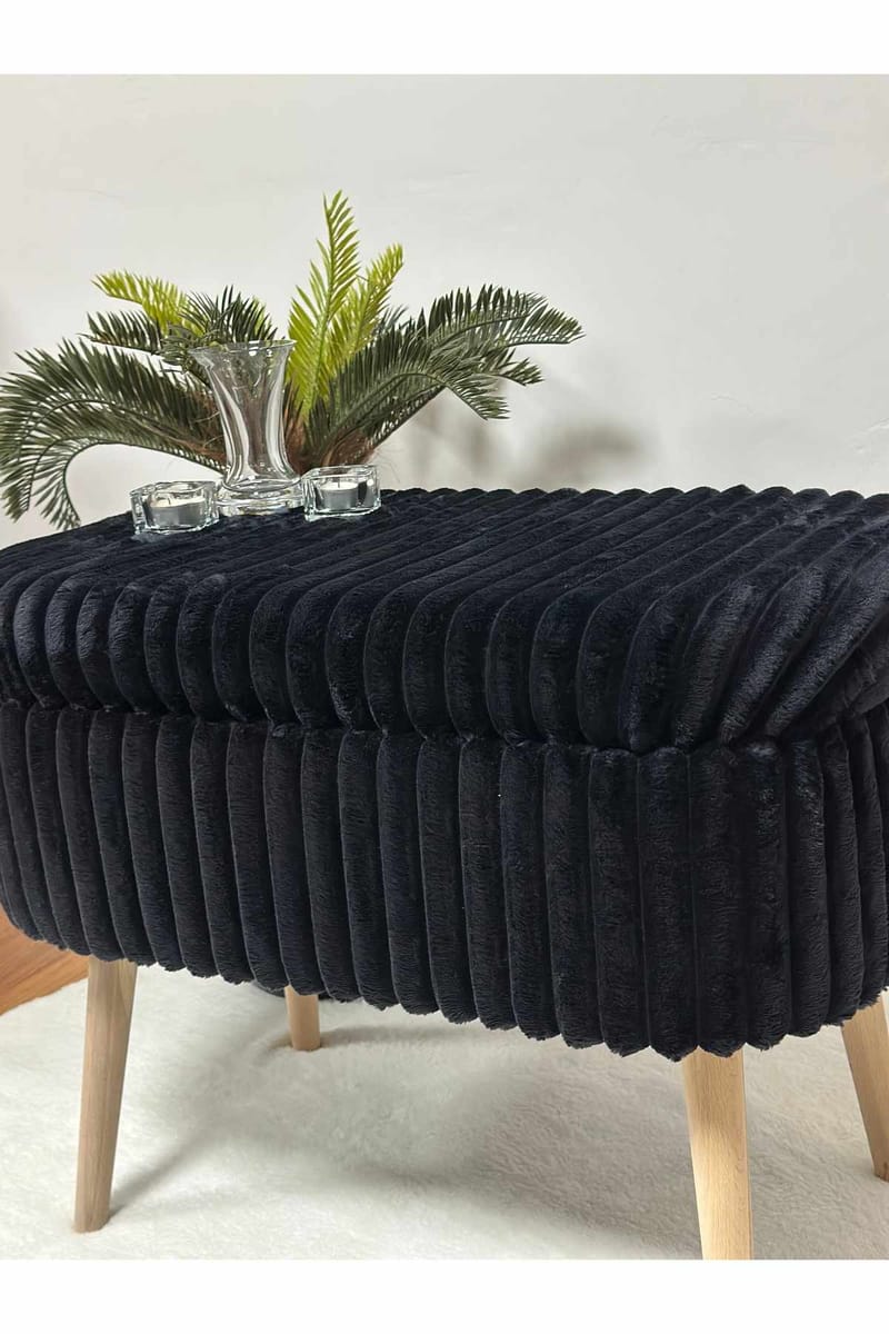 Säilytysrahi Atelier Del Sofa Mini Oslo Linen (60 x 46 x 35 cm) Toscano Black - Huonekalut - Tuoli & nojatuoli - Jakkara & jalkarahi - Säkkirahi