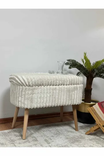 Säilytysrahi Atelier Del Sofa Mini Oslo Linen (60 x 46 x 35 cm) Toscano Cream - Huonekalut - Tuoli & nojatuoli - Jakkara & jalkarahi - Säkkirahi