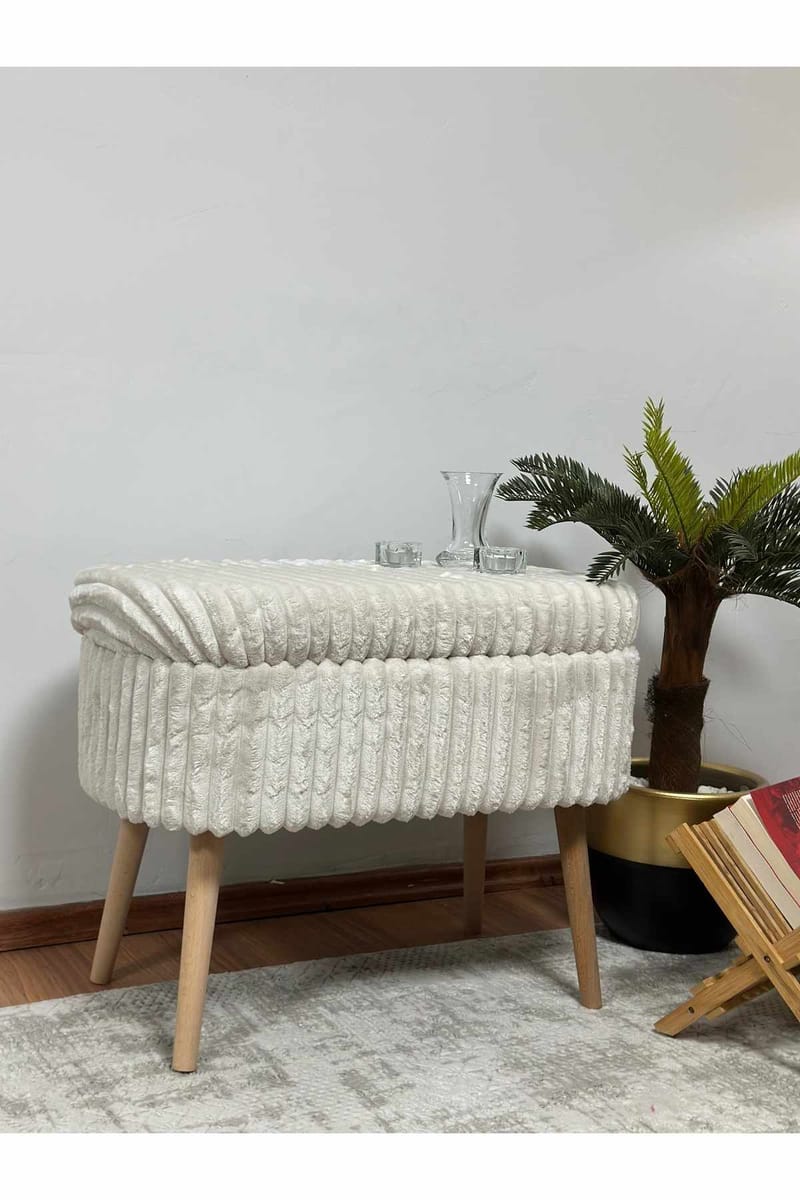 Säilytysrahi Atelier Del Sofa Mini Oslo Linen (60 x 46 x 35 cm) Toscano Cream - Huonekalut - Tuoli & nojatuoli - Jakkara & jalkarahi - Säkkirahi