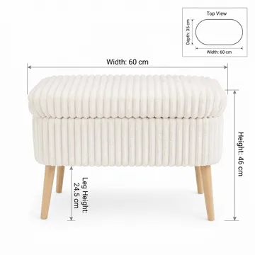 Säilytysrahi Atelier Del Sofa Mini Oslo Linen (60 x 46 x 35 cm) Toscano Cream - Huonekalut - Tuoli & nojatuoli - Jakkara & jalkarahi - Säkkirahi