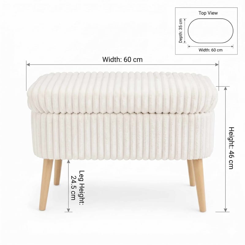 Säilytysrahi Atelier Del Sofa Mini Oslo Linen (60 x 46 x 35 cm) Toscano Cream - Huonekalut - Tuoli & nojatuoli - Jakkara & jalkarahi - Säkkirahi
