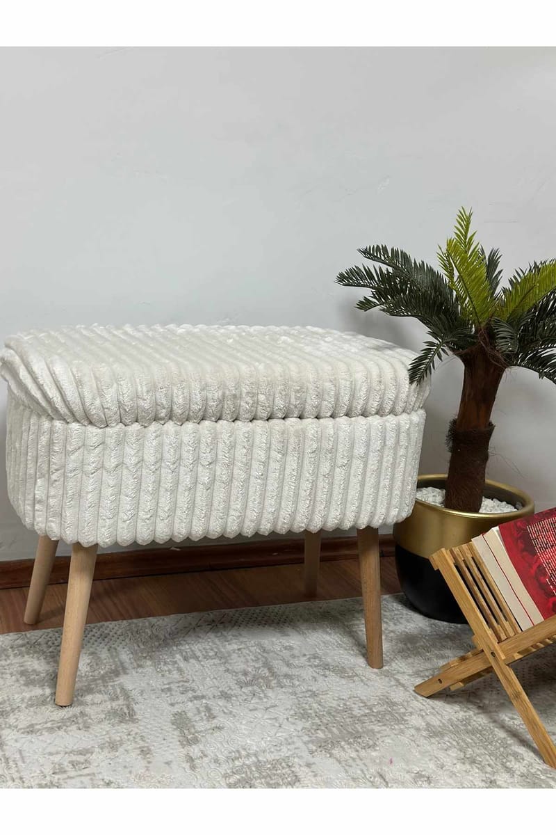 Säilytysrahi Atelier Del Sofa Mini Oslo Linen (60 x 46 x 35 cm) Toscano Cream - Huonekalut - Tuoli & nojatuoli - Jakkara & jalkarahi - Säkkirahi