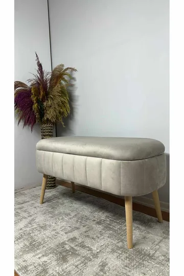 Säilytysrahi Atelier Del Sofa Oslo Babyface (90 x 46 x 35 cm) Beige - Huonekalut - Tuoli & nojatuoli - Jakkara & jalkarahi - Säkkirahi