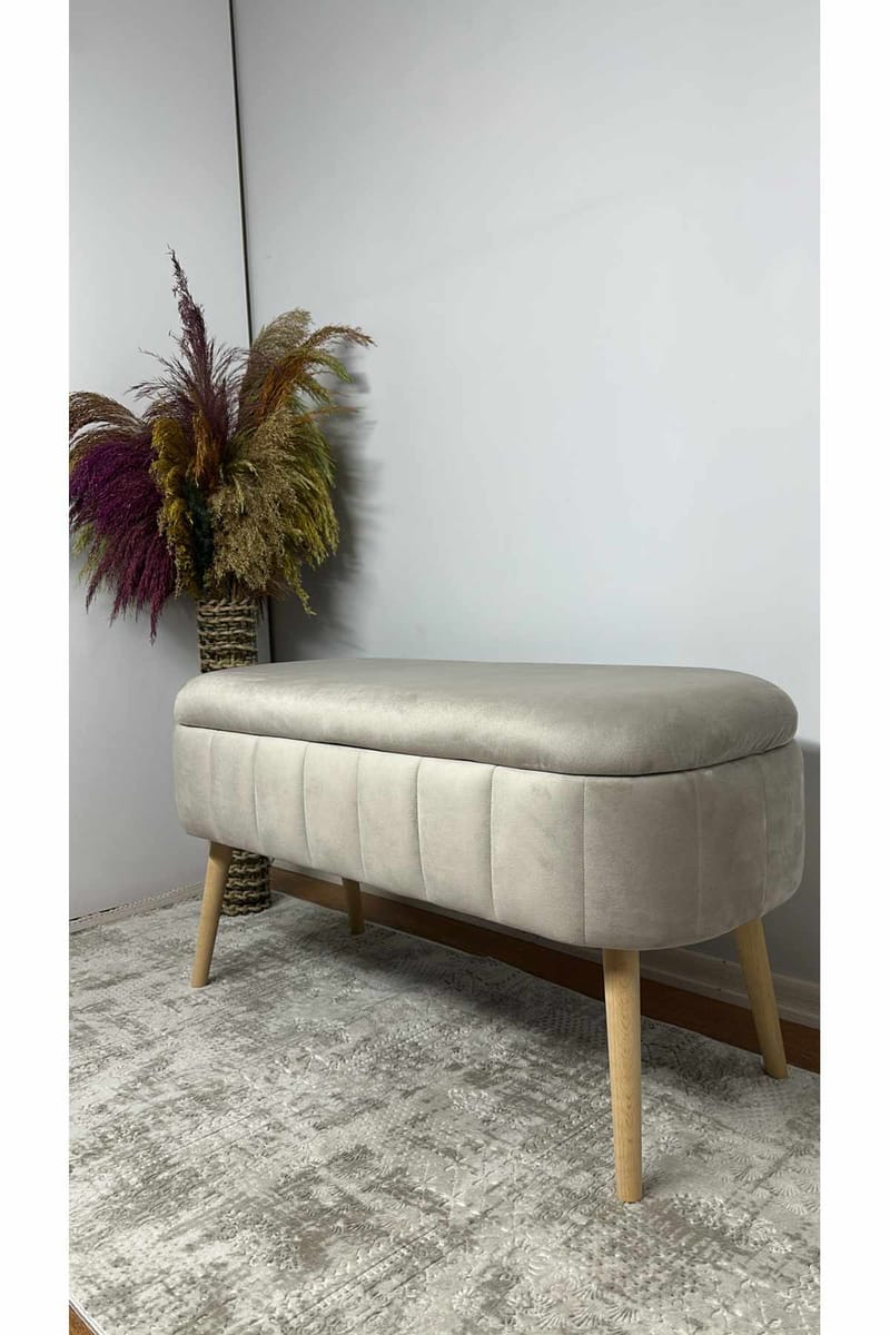 Säilytysrahi Atelier Del Sofa Oslo Babyface (90 x 46 x 35 cm) Beige - Huonekalut - Tuoli & nojatuoli - Jakkara & jalkarahi - Säkkirahi