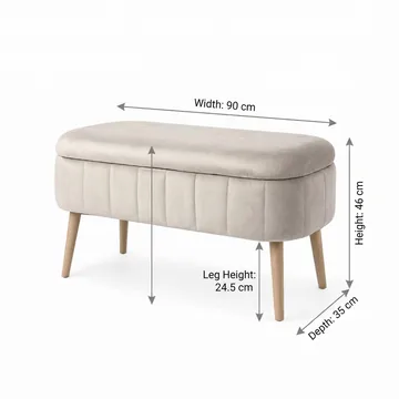 Säilytysrahi Atelier Del Sofa Oslo Babyface (90 x 46 x 35 cm) Beige - Huonekalut - Tuoli & nojatuoli - Jakkara & jalkarahi - Säkkirahi