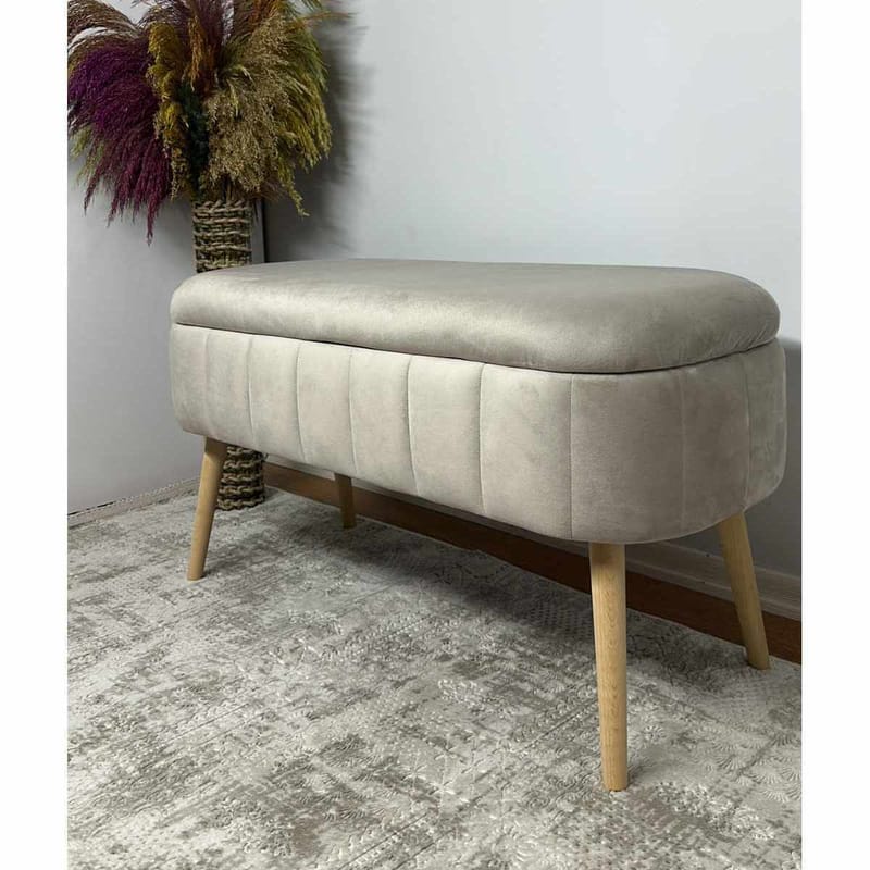 Säilytysrahi Atelier Del Sofa Oslo Babyface (90 x 46 x 35 cm) Beige - Huonekalut - Tuoli & nojatuoli - Jakkara & jalkarahi - Säkkirahi