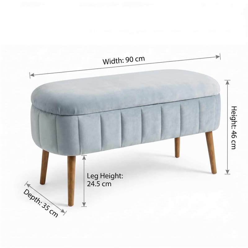 Säilytysrahi Atelier Del Sofa Oslo Babyface (90 x 46 x 35 cm) Harmaa - Huonekalut - Tuoli & nojatuoli - Jakkara & jalkarahi - Säkkirahi