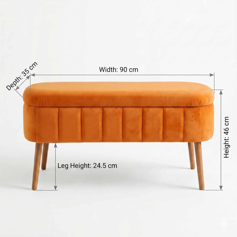 Säilytysrahi Atelier Del Sofa Oslo Babyface (90 x 46 x 35 cm) Oranssi - Huonekalut - Tuoli & nojatuoli - Jakkara & jalkarahi - Säkkirahi