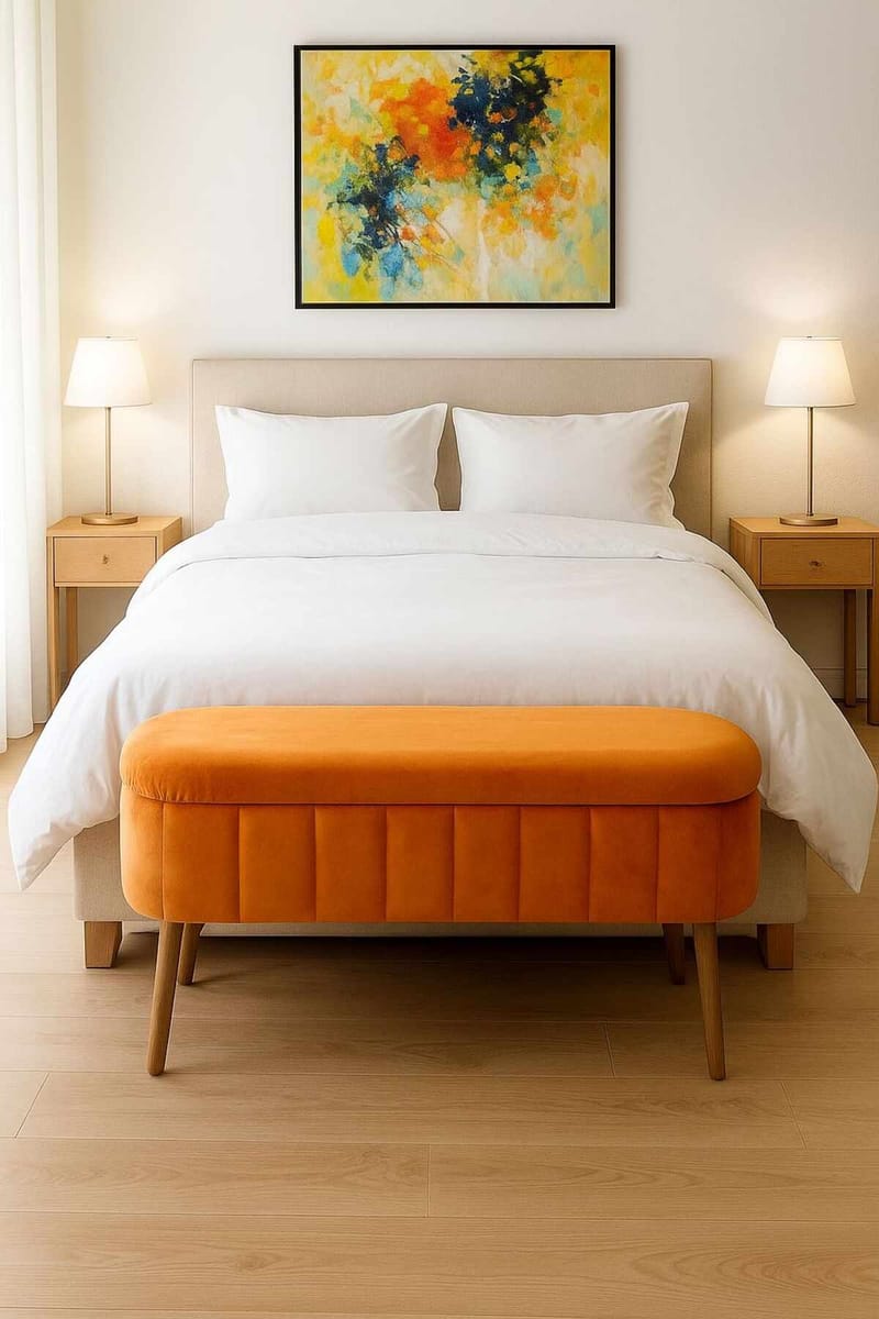 Säilytysrahi Atelier Del Sofa Oslo Babyface (90 x 46 x 35 cm) Oranssi - Huonekalut - Tuoli & nojatuoli - Jakkara & jalkarahi - Säkkirahi
