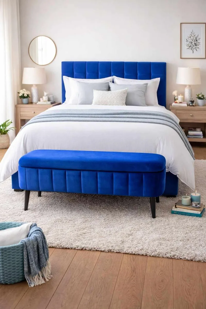 Säilytysrahi Atelier Del Sofa Oslo Babyface (90 x 46 x 35 cm) Sax Blue - Huonekalut - Tuoli & nojatuoli - Jakkara & jalkarahi - Säkkirahi
