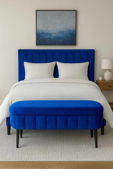 Säilytysrahi Atelier Del Sofa Oslo Babyface (90 x 46 x 35 cm) Sax Blue - Huonekalut - Tuoli & nojatuoli - Jakkara & jalkarahi - Säkkirahi