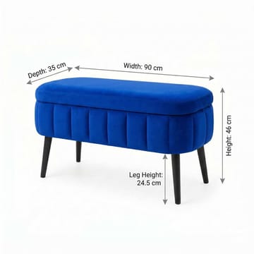 Säilytysrahi Atelier Del Sofa Oslo Babyface (90 x 46 x 35 cm) Sax Blue - Huonekalut - Tuoli & nojatuoli - Jakkara & jalkarahi - Säkkirahi