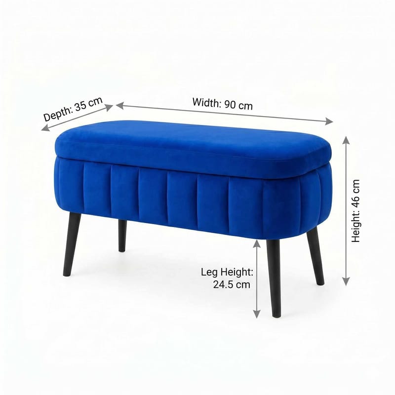 Säilytysrahi Atelier Del Sofa Oslo Babyface (90 x 46 x 35 cm) Sax Blue - Huonekalut - Tuoli & nojatuoli - Jakkara & jalkarahi - Säkkirahi