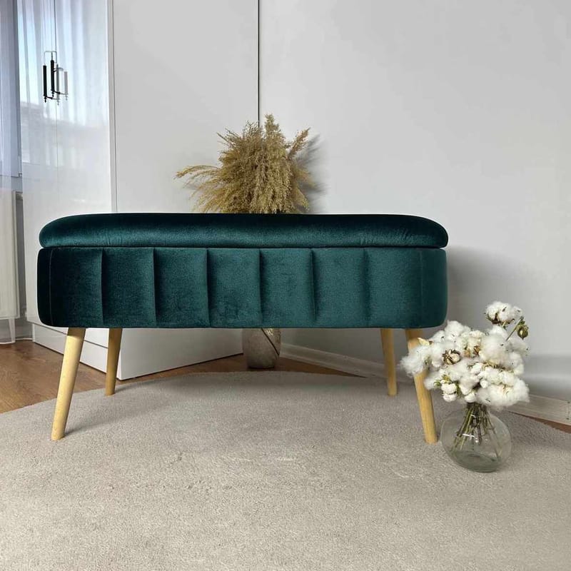 Säilytysrahi Atelier Del Sofa Oslo Babyface (90 x 46 x 35 cm) Smaragdi - Huonekalut - Tuoli & nojatuoli - Jakkara & jalkarahi - Säkkirahi