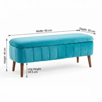 Säilytysrahi Atelier Del Sofa Oslo Babyface (90 x 46 x 35 cm) Turkoosi - Huonekalut - Tuoli & nojatuoli - Jakkara & jalkarahi - Säkkirahi